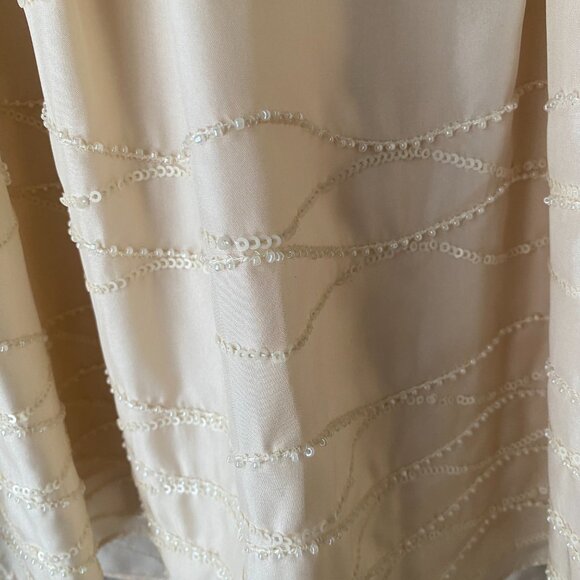 Talbots Ivory Cream Pleated Circle Skirt sequin 10 romantic whimsical soft full - Picture 4 of 14